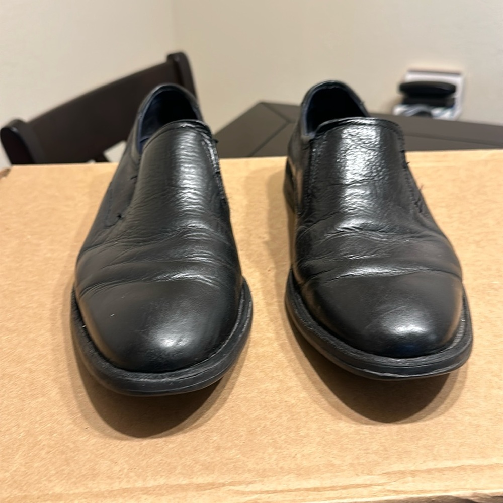 Leather dress shoes slip on